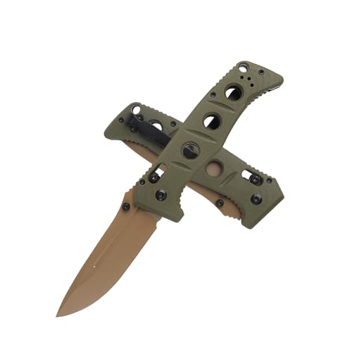 KNYXPP 275 Folding Knife with Clip, Foldable Knife with G10 Handle Portable Pocket Knives for Men Ideal for Outdoors and Everyday Cutting (green)