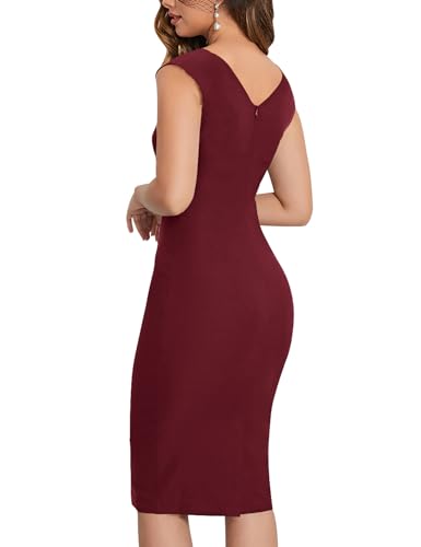 Image of MUXXN Women's Retro 1950s Style Sleeveless Slim Business Pencil Dress