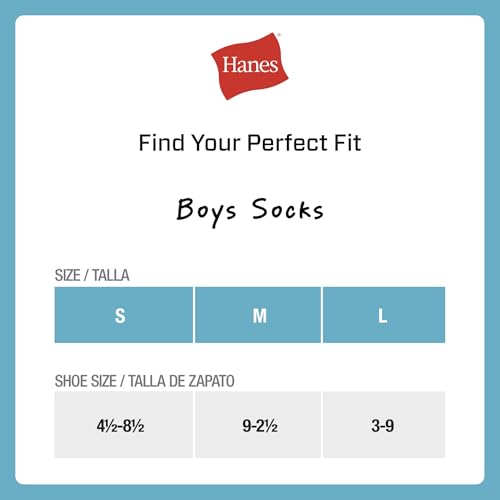 Image of Hanes Boys Socks, Crew, Ankle, & No Show, Stretch-Cotton Socks, Moisture-wicking, Cushioned, 12 & 14 Packs, Black White