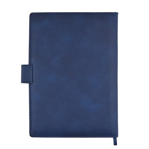 Image of Cubic A5 Foambound Leather Notebook Navy Blue | 160 Pages | Soft Cover | Button Closure | Premium Journal for Office, School, Notes, Journaling | Elegant, Durable & Compact Design