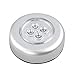 Produktbild 4 LED Control Nachtlicht runde Lampe unter Schrank Schrank Push Stick On Lampe Home Küche Schlafzimmer Automobilgebrauch - Silber