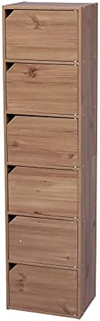 Iris Ohyama, 3-Tier Medium Bookcase/Wooden Shelving/Cube Bookcase/Book Cabinet/Cabinet with shelves, Modular, Design, Office, Living Room, Entry - Module Shelf - MDB-3 - Ash Brown