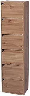 Iris Ohyama, 3-Tier Medium Bookcase/Wooden Shelving/Cube Bookcase/Book Cabinet/Cabinet with shelves, Modular, Design, Office, Living Room, Entry - Module Shelf - MDB-3 - Ash Brown