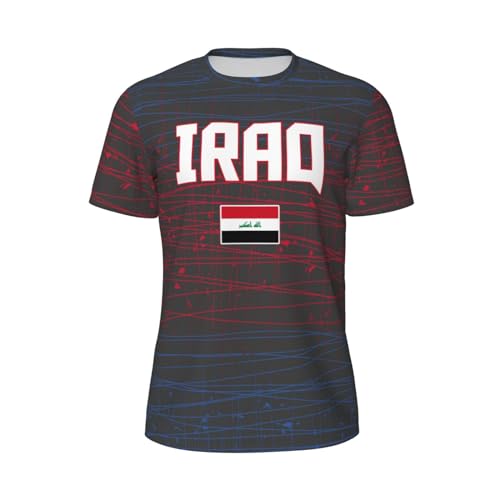 DABOYOZHZH Iraq Flag Cool Iraqans (119) Sports Jersey Mesh T-Shirt 3D Print for Running Cycling Soccer Tennis Fitness Climbing Shirts