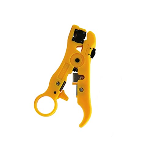 VOANZO Universal Wire Cutters And Strippers Adjustable Yellow Cable Stripper for Flat or Round UTP Cat5 Cat6 Wire Coax - Image 3