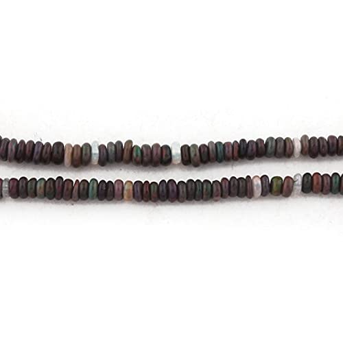 Perle opale noire de Welo naturelle en rondelle lisse de qualité joaillerie 16"