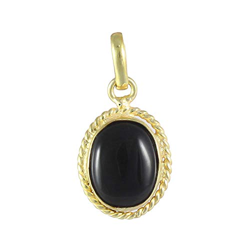 Sulemani Hakik pendentif Om diamant noir Jaipur pierre fine 9.25 carats