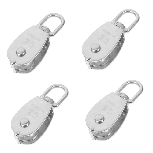 NAMOARLY 4pcs u Pulley Blocks Stainless Steel Cable Pulley Kit for Weight Lifting Rigging