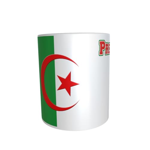 YONACREA - Mug Tasse - drapeau Algérie avec prénom personnalisé
