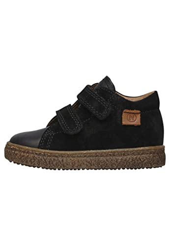 Naturino Albus VL-Nappa Leather and Suede Sneakers-Black