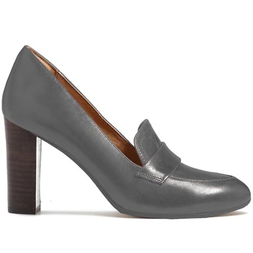 Image of MOOMMO Women Chunky Block Heel Pumps Round Closed Toe Slip On Oxford Loafers Shoes High Heels Snakeskin Work Pump Suede Loafer for Office Ladies Classic Formal Business Professional 4-13 M US