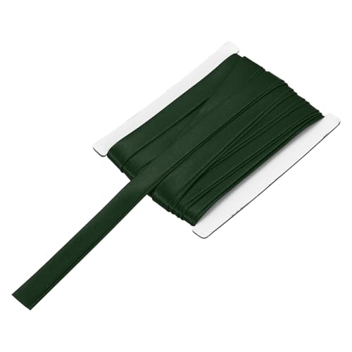 uxcell Double Fold Bias Tape for Sewing 5/8 Inch x 6 Yards Satin Pre-fold Continuous Binding Tape for Seaming Quilting Hemming Binding DIY Crafts, Deep Green