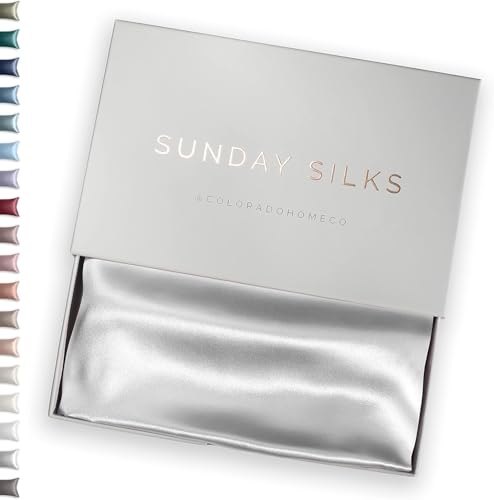 SUNDAYSILKS™ 100% Mulberry Silk Pillowcase, Silk Pillow Cases for Hair & Skin, Superior to Satin Pillowcase, with Zipper, Standard, Queen, King Sizes, Anti-Wrinkle, Cooling, Non-Slip Silk Pillowcases