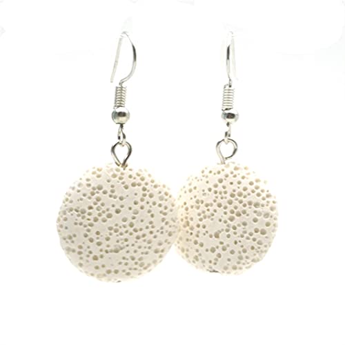 Boucles d'oreilles pierre de lave anti-stress diffuseur d'huile