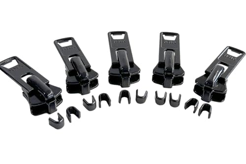 YKK #10 Zipper Pull Slider Black With Top Stops - Sliders - US Made - 5 Per Pack