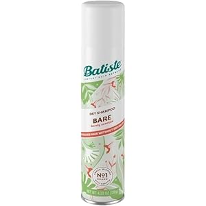 Batiste Dry Shampoo in Bare 200ml, Barely Scented Light Fragrance, No Rinse Spray to Refresh Hair in Between Washes