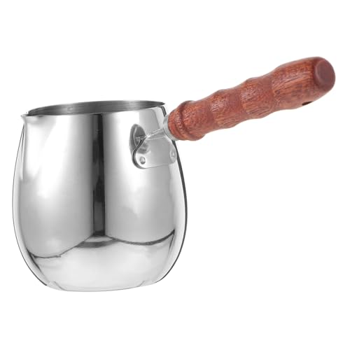 BEBEMOKO Jarra De Acero Inoxidable Para De Leche 420ml Con Mango De Ideal Para Latte y Espresso Jarra Para Batir Leche Accesorio De Cafetería