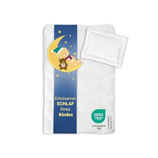 Zollner Kinder und Baby Bettenset, Kopfkissen 40x60 cm, Bettdecke 100x135 cm, Öko-Tex