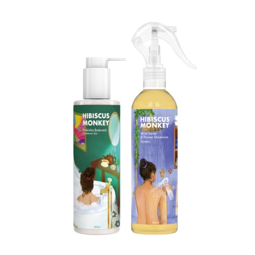 Hibiscus Monkey Probiotics Body Wash and Velvet Spray Squalene Shower Bundle-image-46