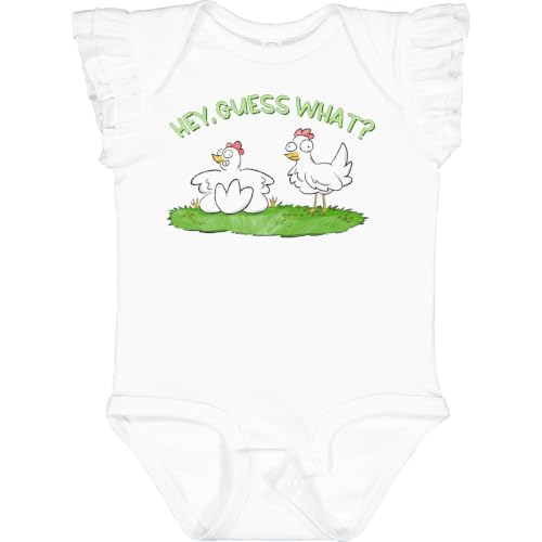 inktastic Hey, Guess Baby Flutter Sleeve Bodysuit 12 Months White 3eb38