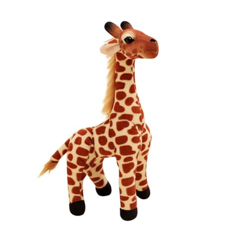 Plüschtier Giraffe Kinder Kuschel, Kuscheltier Giraffe Klein Plüschpuppe, Niedliches Simulation Kuscheltier Deko Giraffen Plüschtier Puppenspielzeug für Jungen Mädchen (30 cm,Brown)