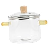 lampe pate de verre forme champignon Marmite transparente pour cuisinière : la marmite en verre est une jolie marmite avec un couvercle, et transparent processus de cuisson visible, ustensiles de cuisine en verre