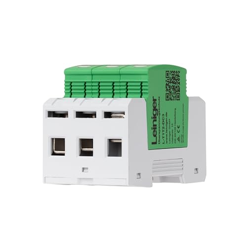 Leiniger/Überspannungsschutz/Überspannungsableiter / 4-Polig/geprüft nach VDE, Klasse I+II, Typ 1+2 (B+C), hoher maximaler Ableitstrom von 50 kA/Hauptverteilungsschutz, PV-Schutz