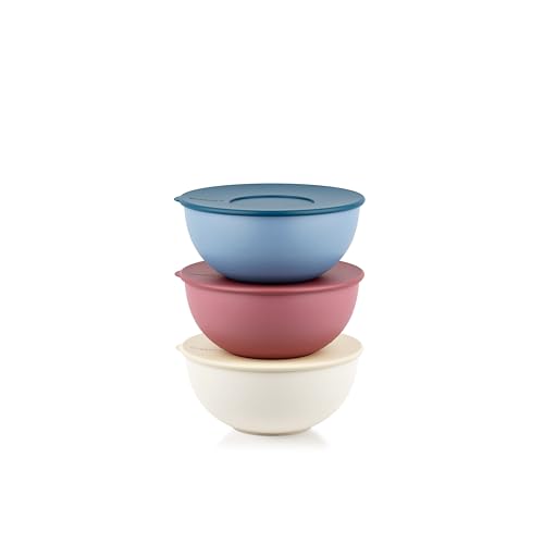 Guzzini – Juego de 3 recipientes para ensaladera con tapas Ø16 cm – Guzzini