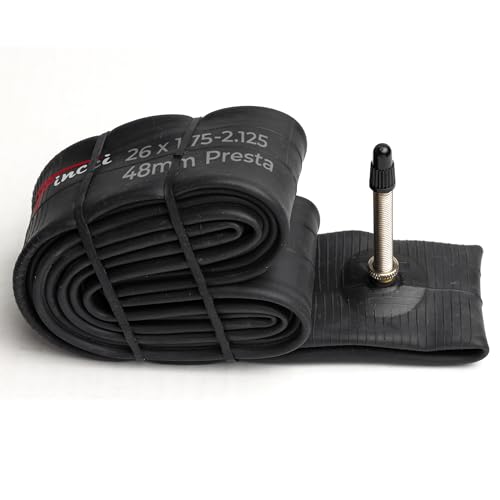 Fincci 26 inch inner tube -Bike Inner tube 26 x 1.75/1.95/2.1/2.125 Inch with 48mm Presta Valve for Mountain bike MTB Electric bicycle Road Hybrid Bicycle