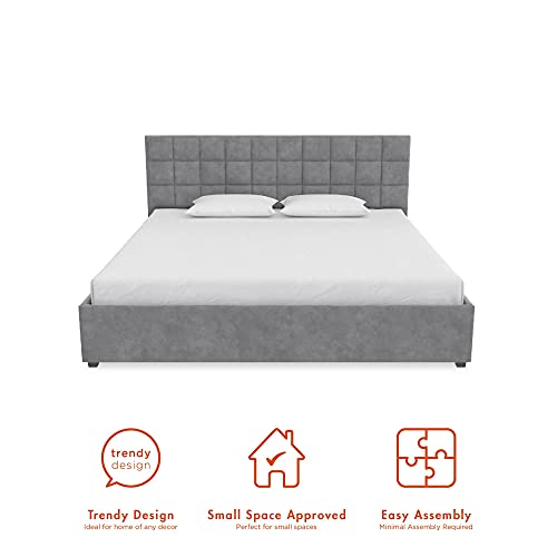 Cosmoliving By Cosmopolitan Serena Upholstered Bed With Drawers, Bedroom Storage, King, Light Gray Velvet #TOP7