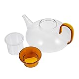  Cabilock théière caffetieres etagere cafe bouilloire en verre théiere tea pot cruche d\'eau porte-café bouilloire à café thé plus raide cafetière maison bouilloire de cuisine Un verre rouge