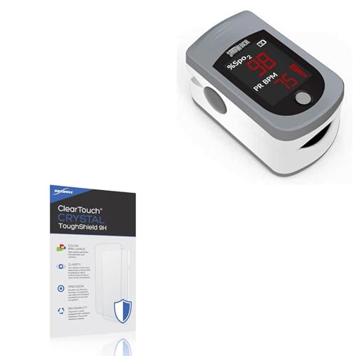 BoxWave Screen Protector Compatible with Santa Medical Fingertip Pulse Oximeter (AS-301-L) - ClearTouch Crystal ToughShield 9H (2-Pack), Clear 9H Tough Flexible Film Screen Protector