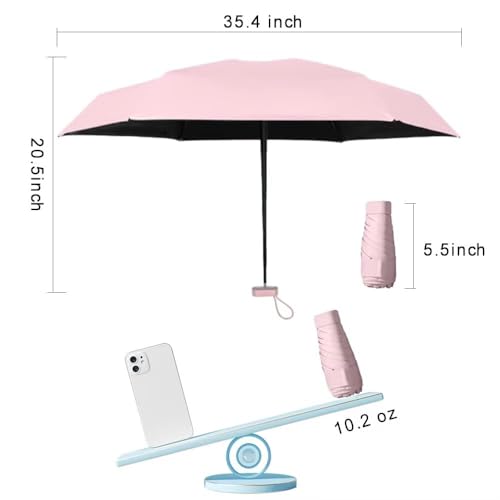 Image of Mini Travel Sun Umbrella for Purse With Case,Small Compact UV Umbrella Protection Sun,Lightweight Portable Parasol Windproof for Women Men Kids