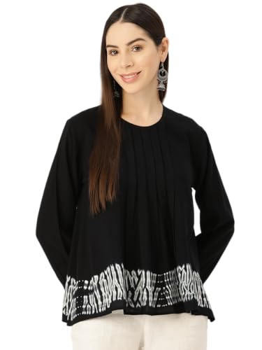 Image of Maaesa Pink Split Tie Dyed Rayon Staple Top