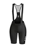 INBIKE Bib Shorts Damen Rennrad Hose Radhose Kurz Gepolstert mit Träger Radsport-trägerhosen Trägerhose Fahrrad Sitzpolster Sommer Schwarz M
