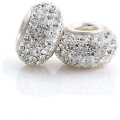 ONE CLEAR CRYSTAL BEAD CHARM SIZE 8X13MM - TO FIT PANDORA, BIAGI, CHAMILIA AND ANY SIMILAR 3MM EOROPEAN BRACELETS