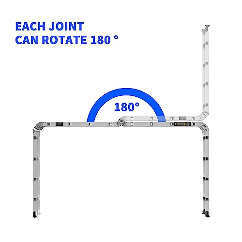4.7M Multi-purpose Telescoping Ladder Aluminium Extendable Ladder, Foldable Retractable, 150kg/330lb Max Load Sturdy Portable Ladder for Home Office Workshop Outdoor, EN131 4 4.7M Multi-purpose Telescoping Ladder Aluminium Extendable Ladder, Foldable Retractable, 150kg/330lb Max Load Sturdy Portable Ladder for Home Office Workshop Outdoor, EN131 - Image 4