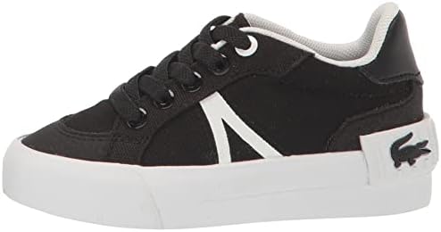 Lacoste Kids L004 Sneaker, Black/White, 9 US Unisex Toddler | Image 7