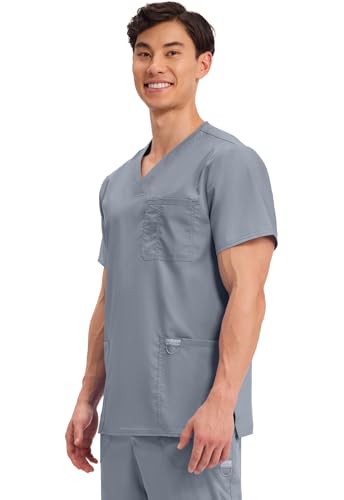 Image of Cherokee WW Revolution V-Neck Scrub Top for Men with 3 Pockets