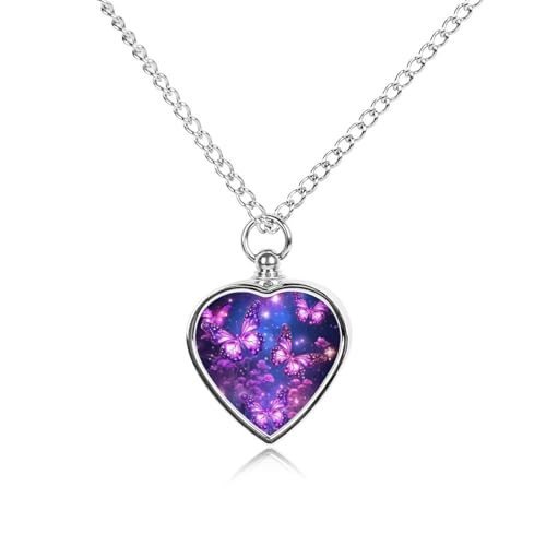 Pendentif porte-cendres cœur violet pour garder son animal près de soi