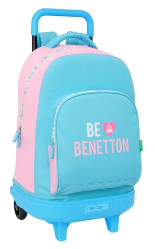 Sac à dos à roulettes amovible et compact Safta Benetton pour le confort scolaire des enfants