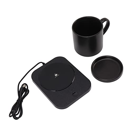 Coffee Mug Warmer, Coffee Cup Warmer, Coffee Warmer, 55? Mug Warmer USB Powered Milk Cup Warmer with 3 Temperature Settings for Home and Office Desk Use (Black)