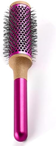 35mm/1.4inch Round Brush Comb For Dyson Hair Styling and Salon Blowout, Weighted Handle Vented Barrel Brush for Blow Drying, Curling, Straightening