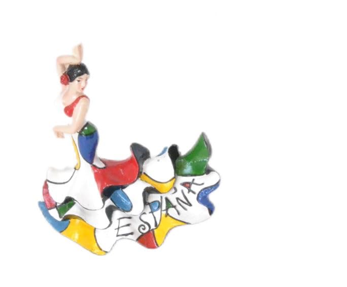 Z&H T2 Multicolore - Figurine décorative danseuse de flamant rose, statuette en céramique peinte à la main, multicolore