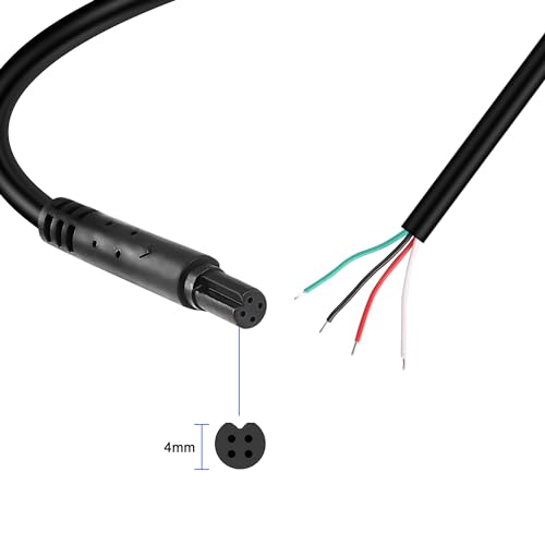 Image of MEIRIYFA 4 Pin Dash Cam Cable Rear Camera Pigtail Cable,4 Pin Female Bare Wire Rear View Backup Camera Extension Cord,2 Pack Dash Cam Rearview Mirror Cable for Pick-up Trucks,Trailer,RV,SUV,Bus -6.5FT