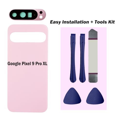 Image of for Pixel 9 Pro XL Back Glass Replacement with Rear Camera Lens for Google Pixel 9 Pro XL 5G Back Cover Glass Housing Door + Pre-Install Tapes + Tools(Not Suitable for Pixel 9 /9 Pro) (Rose Quartz)