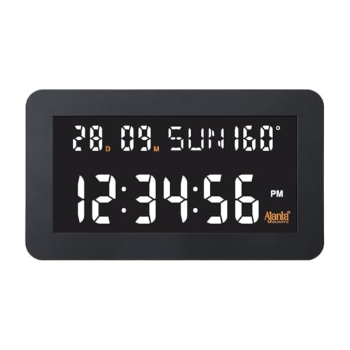 Image of Ajanta Digital Electric Table Clock with Temperature, Date & Day | Sleek Slim Black Design | USB Type C Wall Clock| 12 /24H Format & Snooze (White)