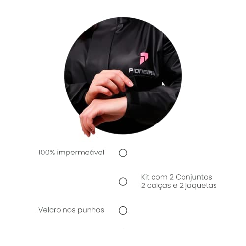 Capa de Chuva para Motociclista Modelo Feminino Preto (XG)