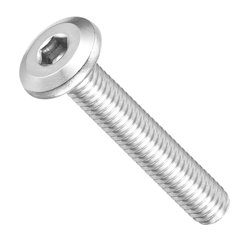 Image of METALLIXITY Flat Head Hex Socket Cap Screws Bolts(M6-1x35) 10Pcs, 304 Stainless Steel Hex Socket Furniture Bolts Screws - for Furniture Woodworking Project, Silver Tone