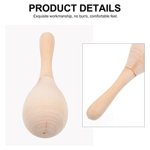 Sewacc Mini Wooden Maracas 10Pcs Musical Party Favor Carnival Maracas Hand Percussion Rattles Unfinished Shaker Sand Hammer Blank Wooden Maracas For Children #TOP3
